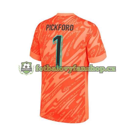 Muži Brankářský Domácí Dres Anglie Pickford 1 Euro 2024 Oranžový Krátký rukáv