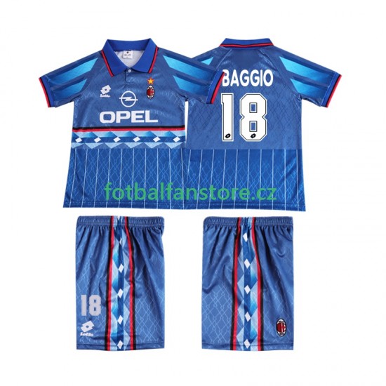 Dětský Retro Venkovní Dres AC Milán BAGGIO 18 1995 1996 Krátký rukáv