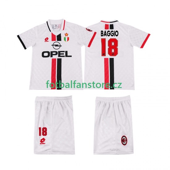 Dětský Retro Venkovní Dres AC Milán BAGGIO 18 1996 1997 Krátký rukáv