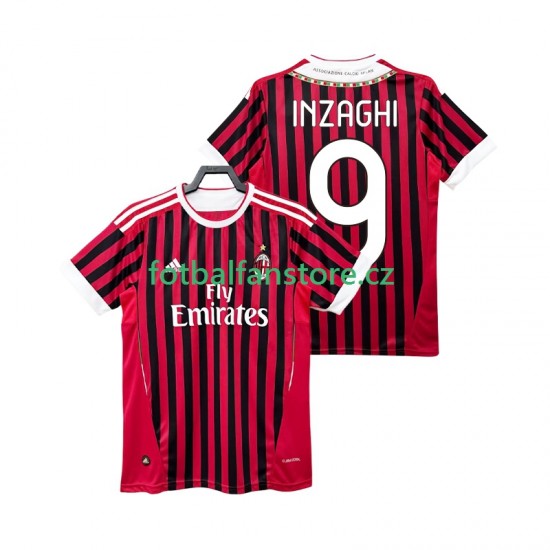 Muži Retro Domácí Dres AC Milán INZAGHI 9 2011 2012 Krátký rukáv