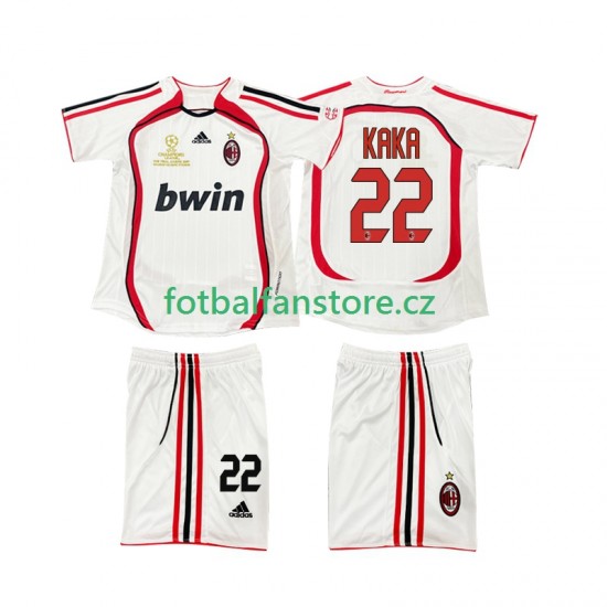 Dětský Retro Venkovní Dres AC Milán KAKA 22 2006 2007 Krátký rukáv