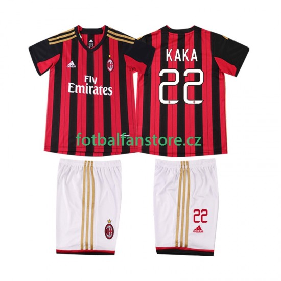 Dětský Retro Domácí Dres AC Milán KAKA 22 2013 2014 Krátký rukáv