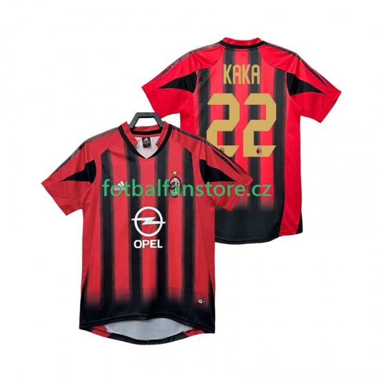 Muži Retro Domácí Dres AC Milán KAKA 22 2004 2005 Krátký rukáv
