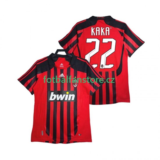 Muži Retro Domácí Dres AC Milán KAKA 22 2007 2008 Krátký rukáv