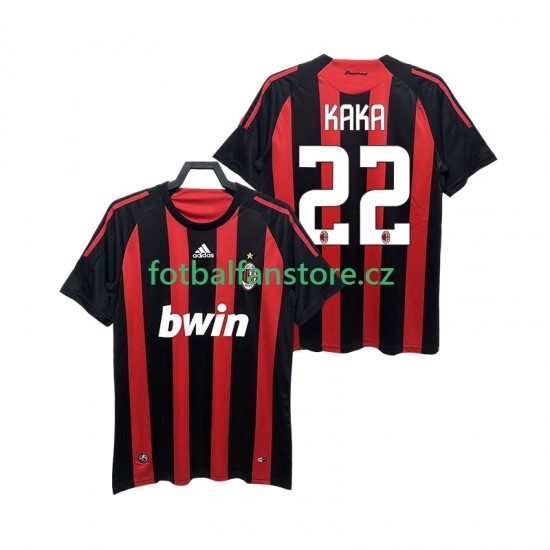 Muži Retro Domácí Dres AC Milán KAKA 22 2008 2009 Krátký rukáv