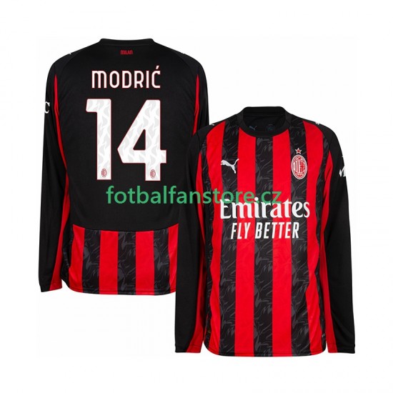 Muži Domácí Dres AC Milán Luca Modric 14 2025-2026 Dlouhými Rukávy