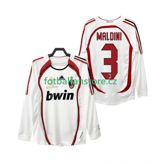 Muži Retro Venkovní Dres AC Milán MALDINI 3 2006 2007 Dlouhými Rukávy