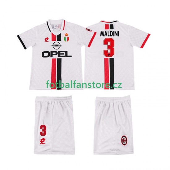 Dětský Retro Venkovní Dres AC Milán MALDINI 3 1996 1997 Krátký rukáv