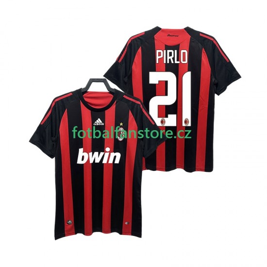 Muži Retro Domácí Dres AC Milán RIRLO 21 2008 2009 Krátký rukáv