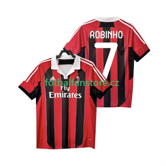 Muži Retro Domácí Dres AC Milán ROBINHO 7 2012 2013 Krátký rukáv