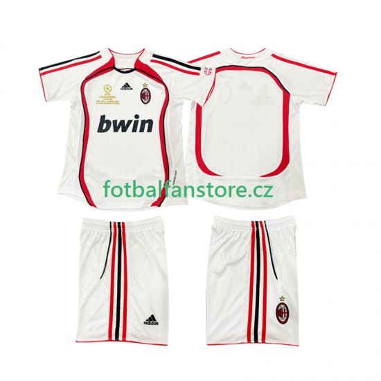 Dětský Retro Venkovní Dres AC Milán 2006 2007 Krátký rukáv