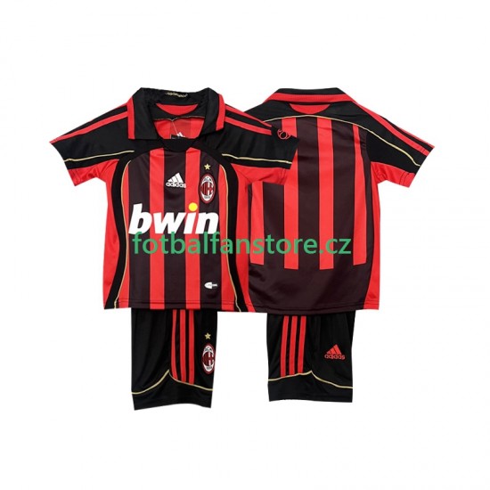 Dětský Retro Domácí Dres AC Milán 2006 2007 Krátký rukáv