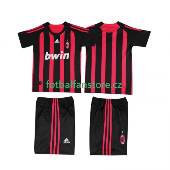 Dětský Retro Domácí Dres AC Milán 2008 2009 Krátký rukáv