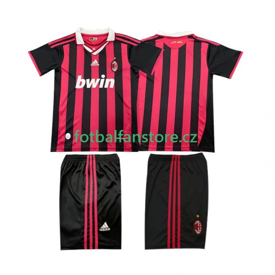 Dětský Retro Domácí Dres AC Milán 2009 2010 Krátký rukáv