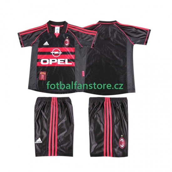 Dětský Retro Alternativní Dres AC Milán 1998 1999 Krátký rukáv