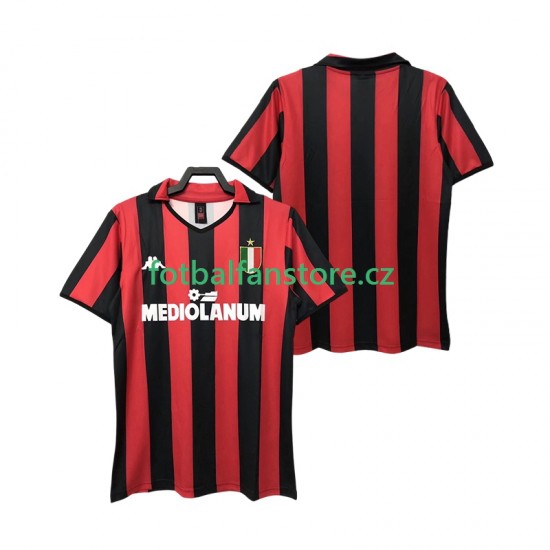 Muži Retro Domácí Dres AC Milán 1988 1989 Krátký rukáv