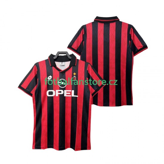 Muži Retro Domácí Dres AC Milán 1995 1996 Krátký rukáv