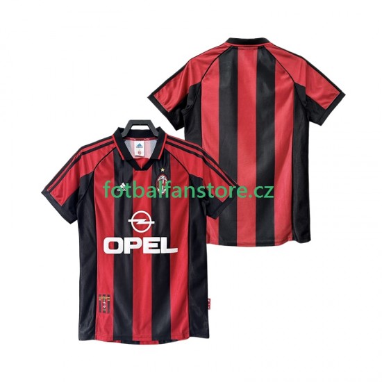 Muži Retro Domácí Dres AC Milán 1998 1999 Krátký rukáv