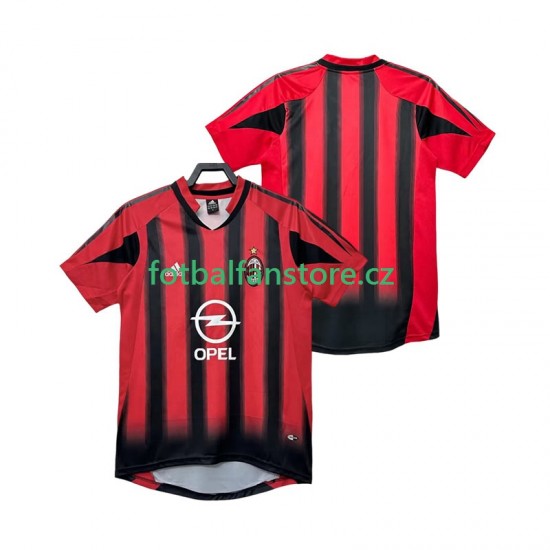 Muži Retro Domácí Dres AC Milán 2004 2005 Krátký rukáv