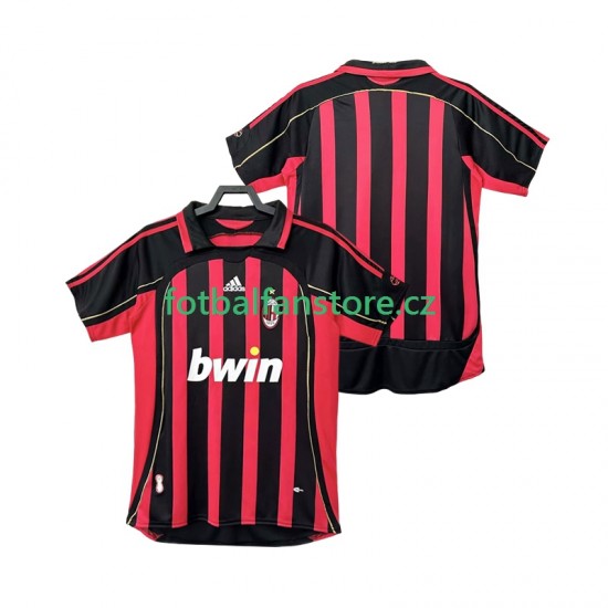 Muži Retro Domácí Dres AC Milán 2006 2007 Krátký rukáv
