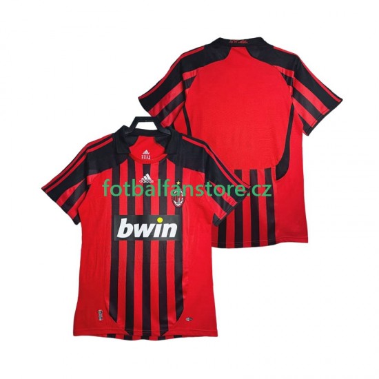 Muži Retro Domácí Dres AC Milán 2007 2008 Krátký rukáv