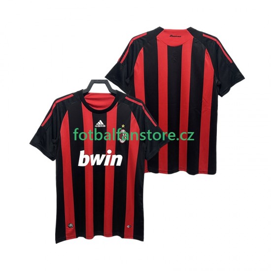 Muži Retro Domácí Dres AC Milán 2008 2009 Krátký rukáv