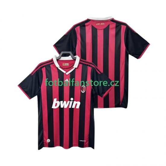 Muži Retro Domácí Dres AC Milán 2009 2010 Krátký rukáv