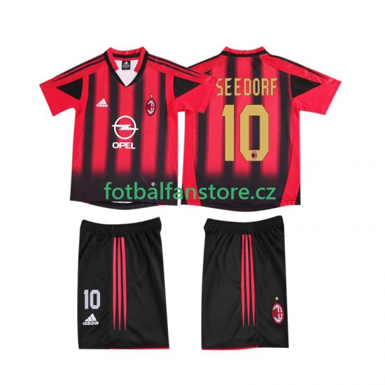 Dětský Retro Domácí Dres AC Milán SEEDORF 10 2004 2005 Krátký rukáv