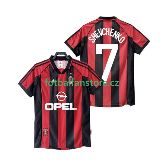 Muži Retro Domácí Dres AC Milán SHEVCHENKO 7 1998 1999 Krátký rukáv