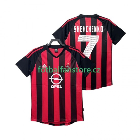 Muži Retro Domácí Dres AC Milán SHEVCHENKO 7 2002 2003 Krátký rukáv Muži Retro Domácí Dres AC Milán SHEVCHENKO 7 2002 2003 Krátký rukáv