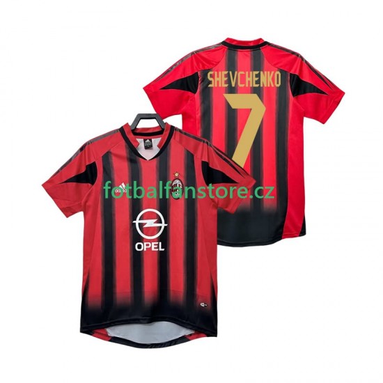 Muži Retro Domácí Dres AC Milán SHEVCHENKO 7 2004 2005 Krátký rukáv