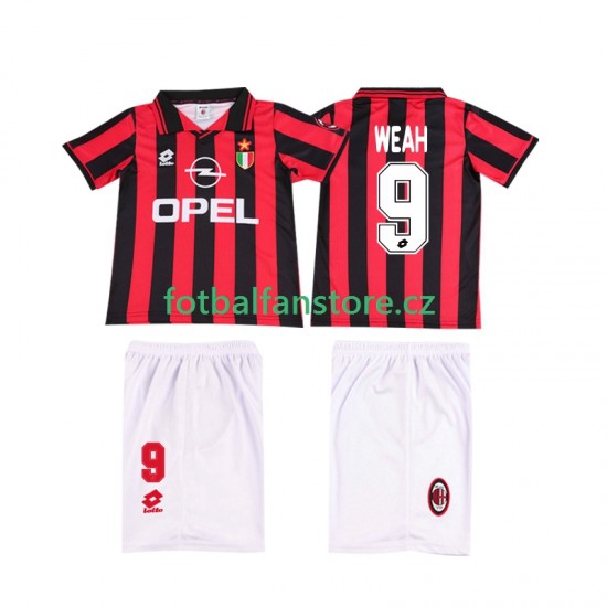 Dětský Retro Domácí Dres AC Milán WEAH 9 1996 1997 Krátký rukáv