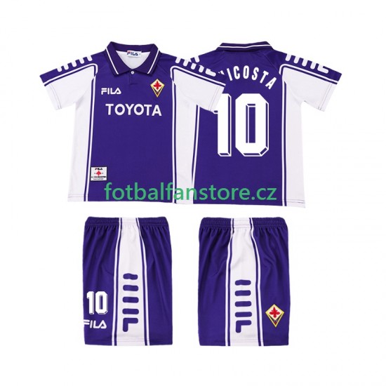Dětský Retro Domácí Dres ACF Fiorentina RUI COSTA 10 1999 2000 Krátký rukáv