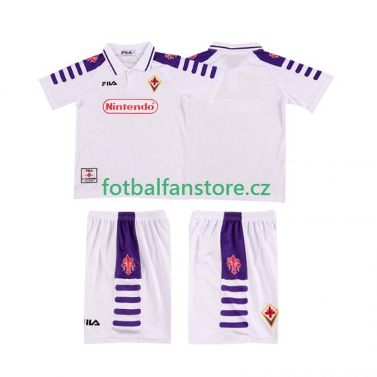 Dětský Retro Venkovní Dres ACF Fiorentina 1998 1999 Krátký rukáv Dětský Retro Venkovní Dres ACF Fiorentina 1998 1999 Krátký rukáv