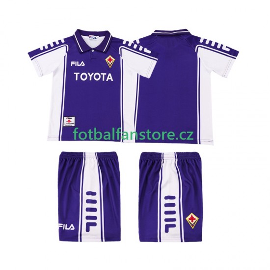 Dětský Retro Domácí Dres ACF Fiorentina 1999 2000 Krátký rukáv Dětský Retro Domácí Dres ACF Fiorentina 1999 2000 Krátký rukáv