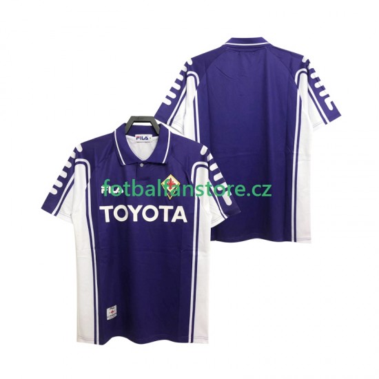 Muži Retro Domácí Dres ACF Fiorentina 1999 2000 Krátký rukáv Muži Retro Domácí Dres ACF Fiorentina 1999 2000 Krátký rukáv