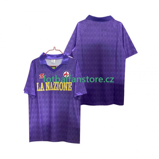 Muži Retro Domácí Dres ACF Fiorentina 1989 1990 Krátký rukáv