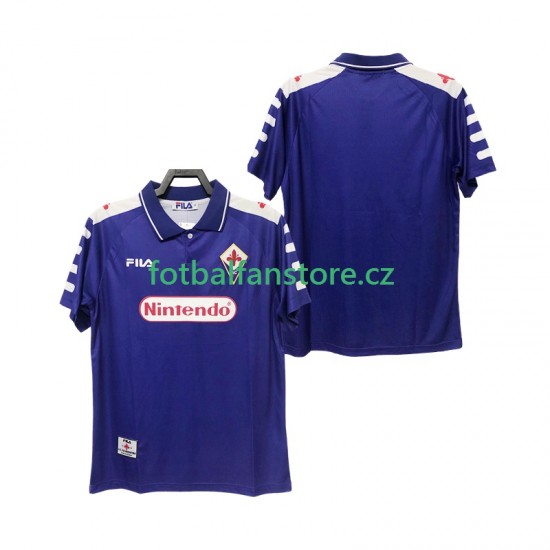 Muži Retro Domácí Dres ACF Fiorentina 1998 1999 Krátký rukáv Muži Retro Domácí Dres ACF Fiorentina 1998 1999 Krátký rukáv