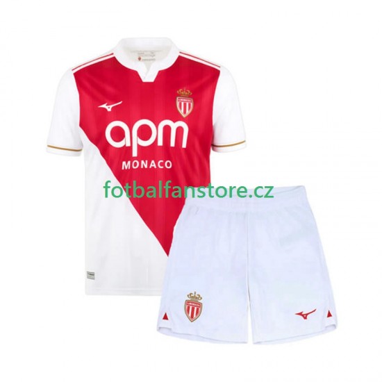 Dětský Domácí Dres AS Monaco 2025-2026 Krátký rukáv Dětský Domácí Dres AS Monaco 2025-2026 Krátký rukáv