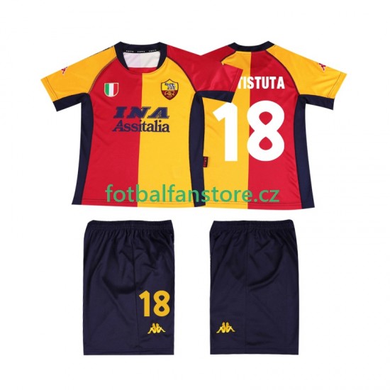 Dětský Retro Domácí Dres AS Řím BATISTUTA 18 2001 Krátký rukáv