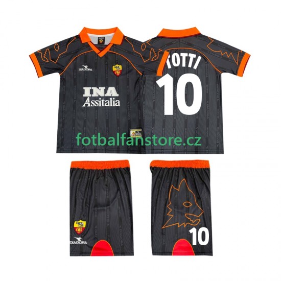 Dětský Retro Venkovní Dres AS Řím TOTTI 10 1999 2000 Krátký rukáv Dětský Retro Venkovní Dres AS Řím TOTTI 10 1999 2000 Krátký rukáv
