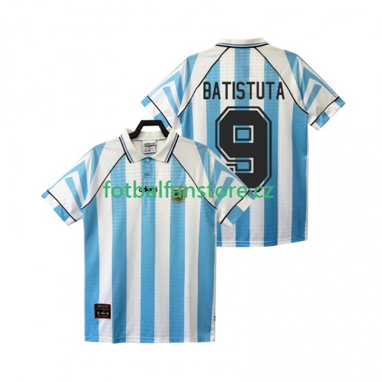 Muži Retro Domácí Dres Argentina BATISTUTA 9 1996 1997 Krátký rukáv