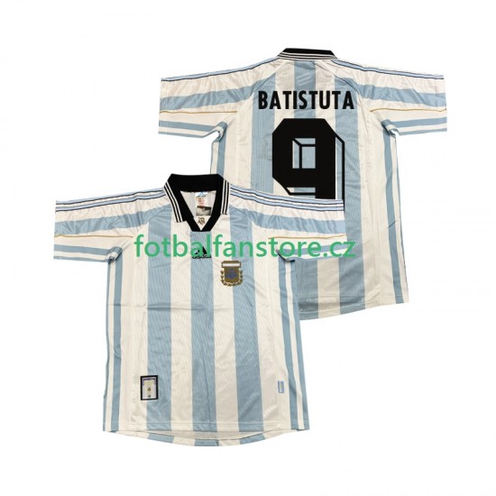 Muži Retro Domácí Dres Argentina BATISUTA 9 1998 Krátký rukáv