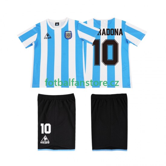 Dětský Retro Domácí Dres Argentina MARADONA 10 1986 Krátký rukáv