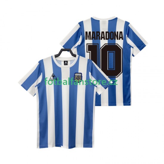 Muži Retro Domácí Dres Argentina MARADONA 10 1986 Krátký rukáv Muži Retro Domácí Dres Argentina MARADONA 10 1986 Krátký rukáv