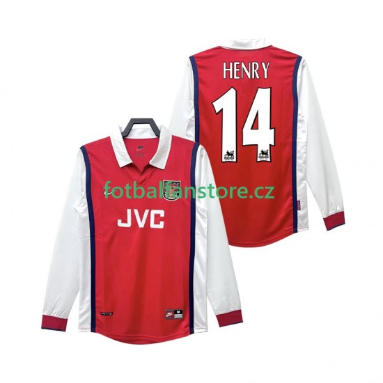 Muži Retro Domácí Dres Arsenal Henry 14 1998 1999 Dlouhými Rukávy