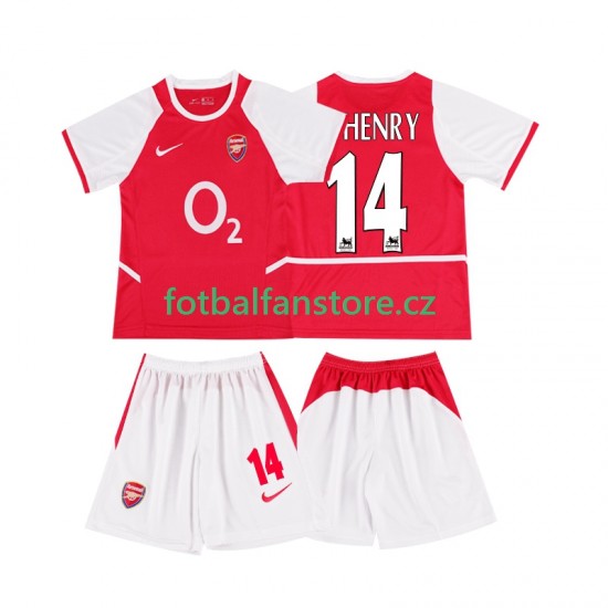 Dětský Retro Domácí Dres Arsenal Thierry Henry 14 2002 2003 Krátký rukáv Dětský Retro Domácí Dres Arsenal Thierry Henry 14 2002 2003 Krátký rukáv