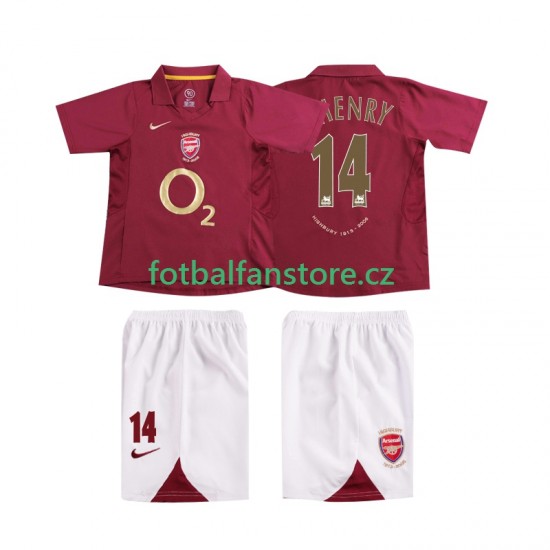Dětský Retro Domácí Dres Arsenal Thierry Henry 14 2005 2006 Krátký rukáv