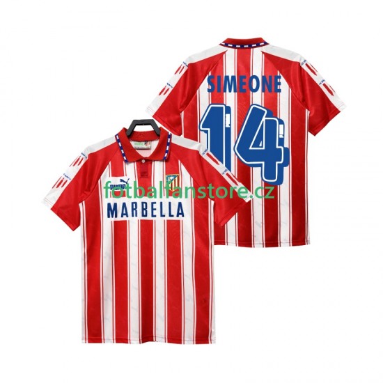 Muži Retro Domácí Dres Atlético Madrid SIMEONE 14 1994 1995 Krátký rukáv