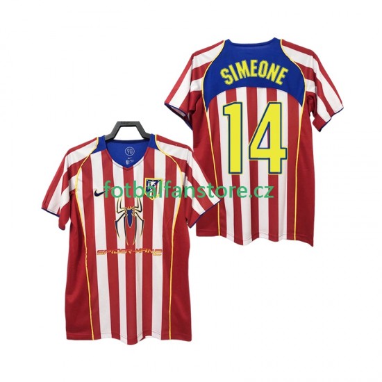 Muži Retro Domácí Dres Atlético Madrid SIMEONE 14 2004 2005 Krátký rukáv